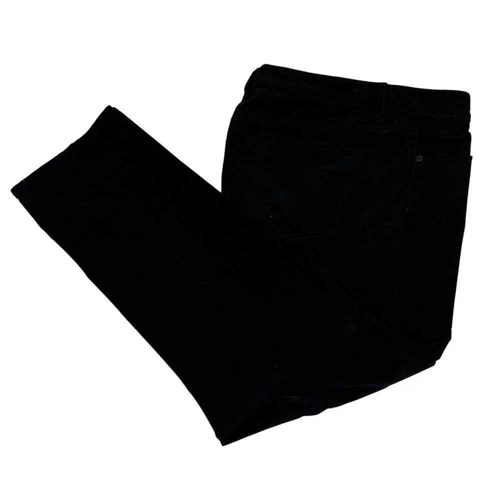 Talbots Black Corduroy‎ Straight Leg Pants Women Size 16P Career Office Preppy